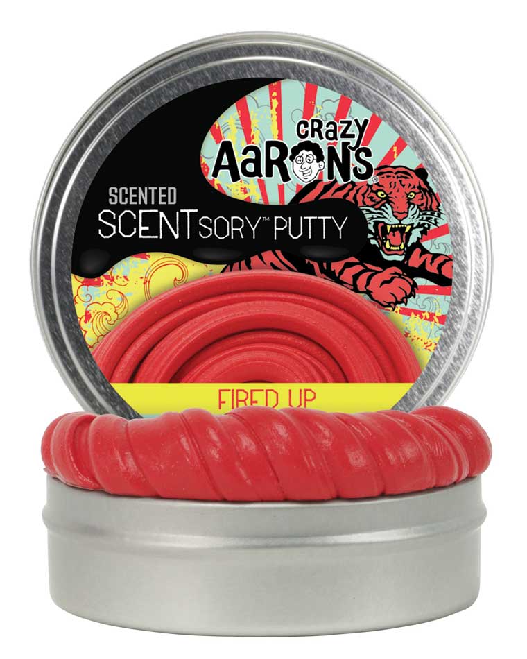 Metal tin of red color Fired Up SCENTsory™ Thinking Putty®.