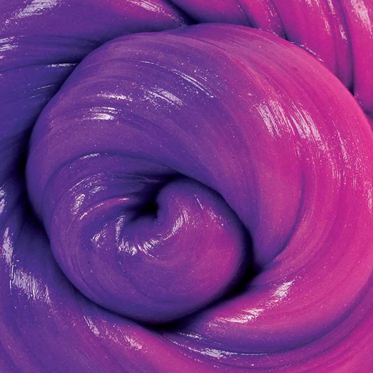 Close up texture of purple and pink color changing putty.