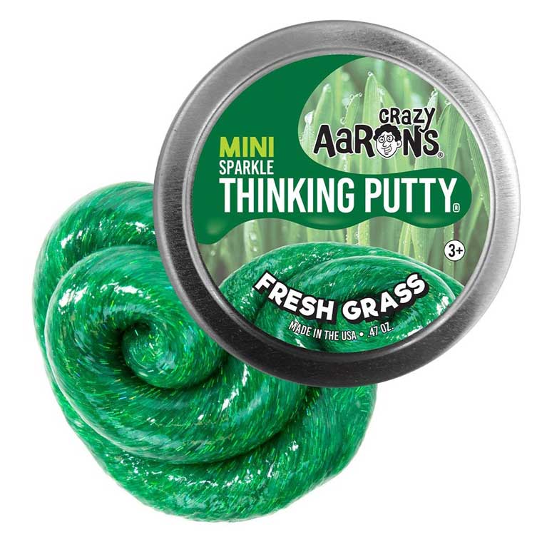 Mini tin of Crazy Aaron's Fresh Grass Thinking Putty®.