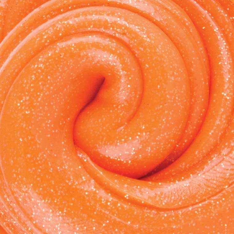 Close up texture of orange glow putty.