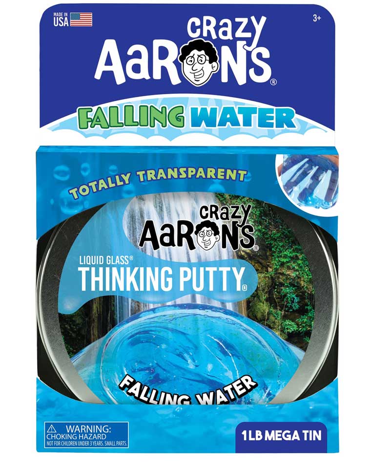 Package of Crazy Aaron's Falling Water Thinking Putty® 1lb mega tin. 