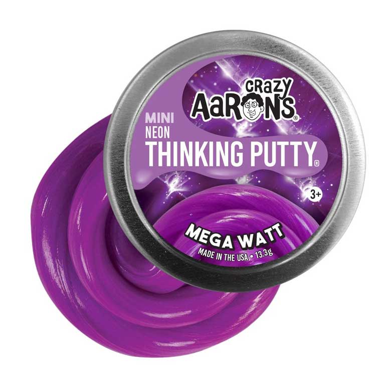 Mini tin of Crazy Aaron's Mega Watt Thinking Putty®.