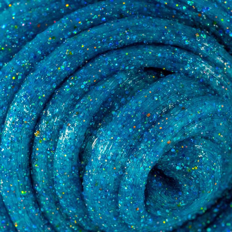 Close up of blue texture custom color putty.