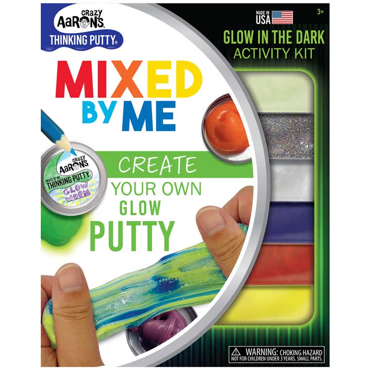 Updated packaging for Crazy Aaron's Mixed by Me Glow Thinking Putty® kit.