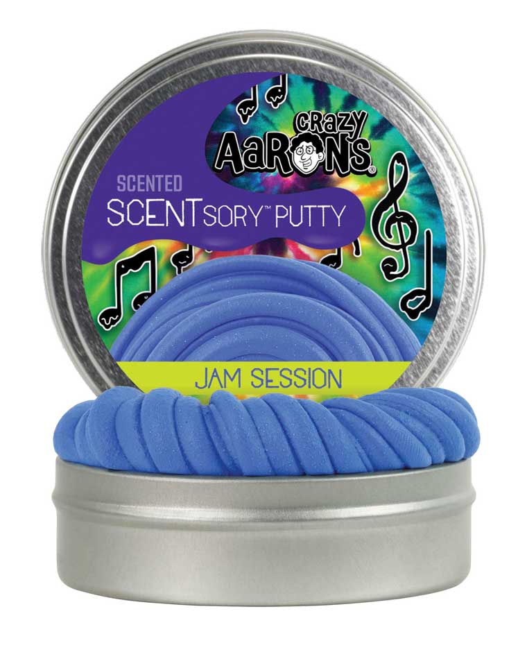 Metal tin of blue, berry scented Jam Session SCENTsory™ Thinking Putty®.