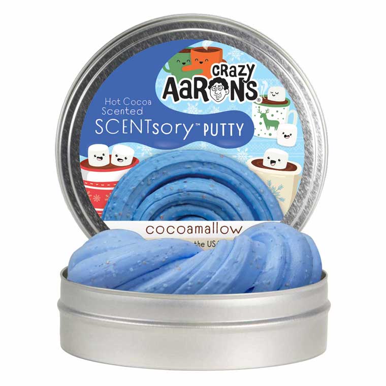 Metal tin of hot cocoa scented blue Cocoamallow SCENTsory™ Thinking Putty®.