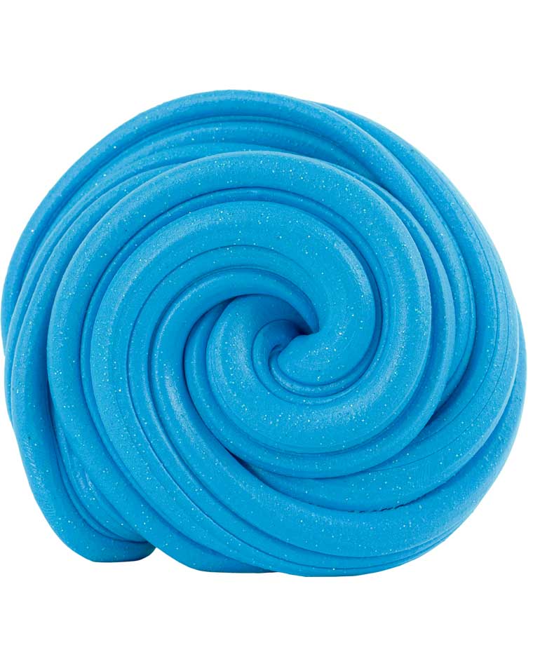 Blue putty twisted into a circle.