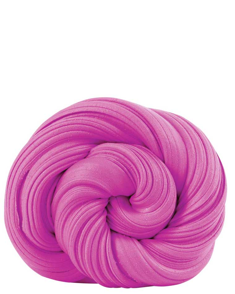 Bright violet putty twisted into a spiral circle.