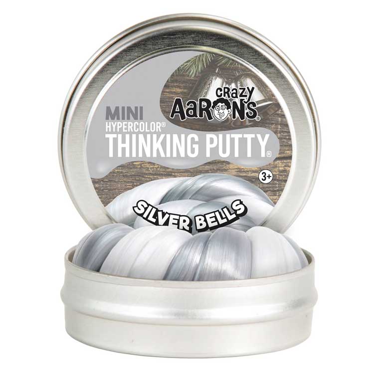Tin of Crazy Aaron's Silver Bells Hypercolor® Thinking Putty®