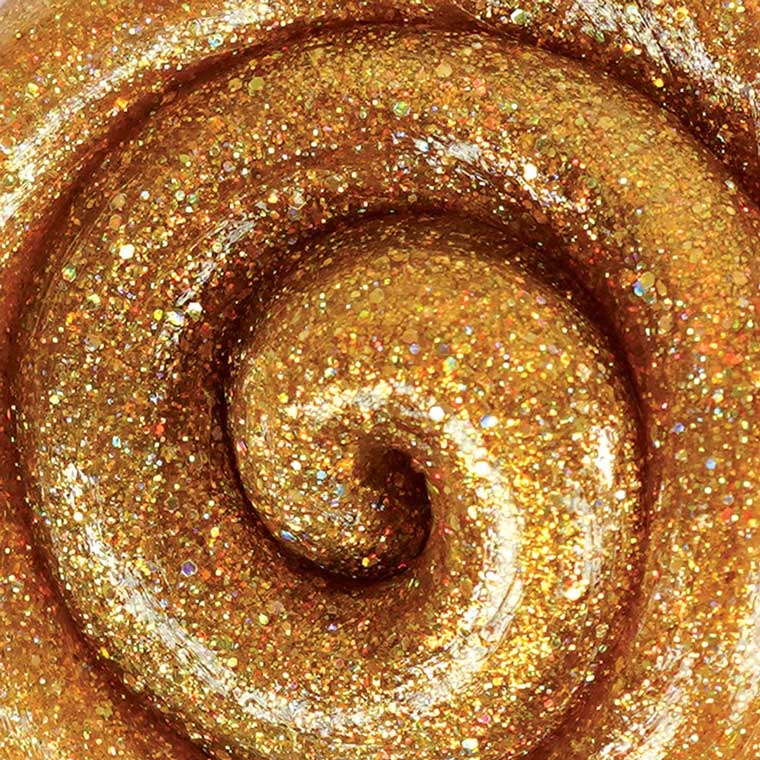 Close up texture of gold sparkle putty.