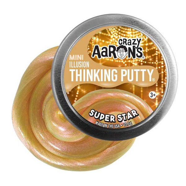 Crazy Aaron's Putty Super Sky Mini Tins (.47oz Each) Nightfall  (Hypercolor), Super Star (Illusion) & Aurora Sky (Glow) Gift Set Bundle - 3  Pack